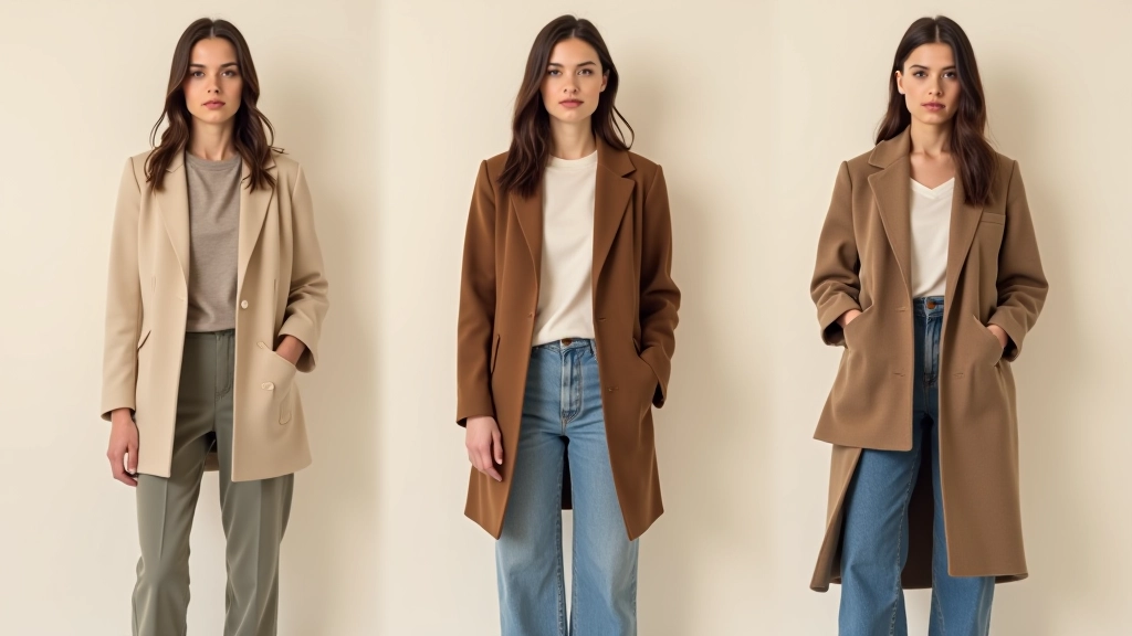 Styled detail shot showing three different layering combinations using same base pieces to demonstrate outfit versatility and outfit-building system
