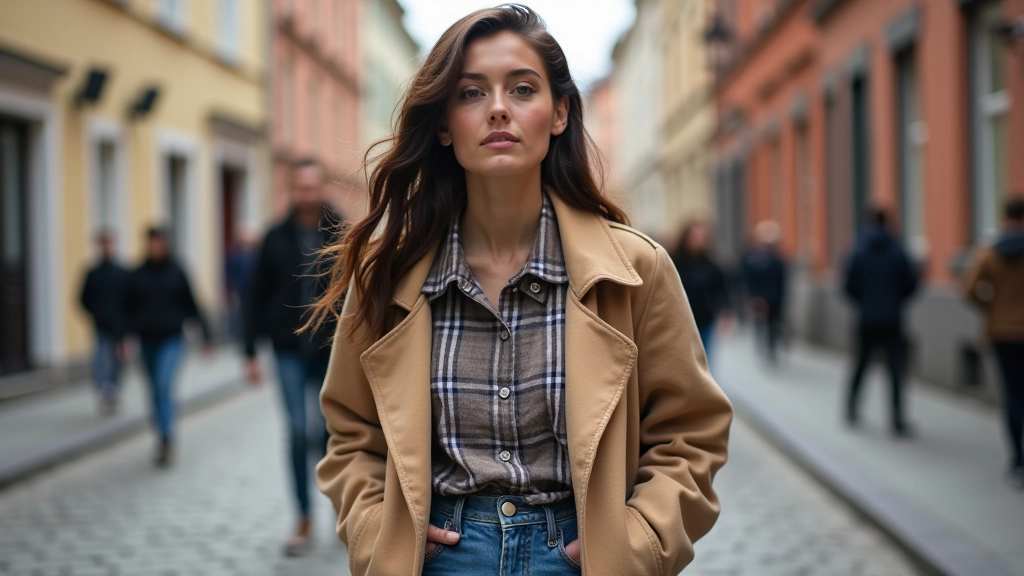 Street fashion moment captured in Vilnius old town showing layered weekend outfits