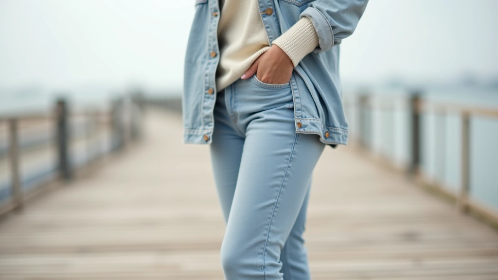 Woman in layered outfit demonstrating practical styling with multiple textures and tones